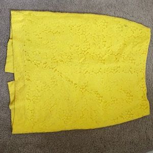 Ann Taylor yellow pencil skirt